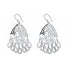 Boucles d’oreilles pendantes pampilles type savoyardes acier inoxydable argenté
