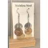 Boucles d’oreilles pendantes 3 cercles ajourés tricolores en acier inoxydable