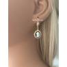 Boucles D'oreilles Dormeuses Portrait Camée Résine Noire Plaqué or 18 Carats