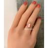 Bague Camée en résine orange et blanche En Plaqué or 18 Carats 750/000