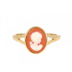 Bague Camée Rouge Et Plaqué...