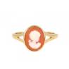 Bague Camée Rouge Et Plaqué or 18 Carats 750/000 Tailles Choix