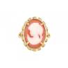 Bague Large Camée Rouge Et Plaqué or 18 Carats Tailles au choix de 51 à 61