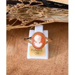 Bague Camée Rouge Et Plaqué or 18 Carats 750/000 Tailles Choix