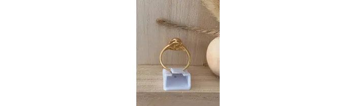 Bague Camée Rouge Et Plaqué or 18 Carats 750/000 Tailles Choix