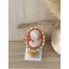 Bague Large Camée Rouge Et Plaqué or 18 Carats Tailles au choix de 51 à 61