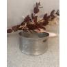 Bracelet jonc manchette motifs striés en acier inoxydable argenté