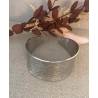 Bracelet jonc manchette motifs striés en acier inoxydable argenté