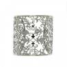 Bracelet jonc manchette large motifs arabesques ajourés en acier inoxydable