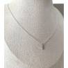 Collier argent 925/000 rhodié + pendentif prénom initiale lettre "E" zirconium