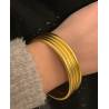 Bracelet jonc rigide en acier doré effet scintillant brillant couleur or