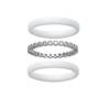 Bague Céramique Blanche 3 Anneaux Argent Zirconium T50-52-54-56-58-60