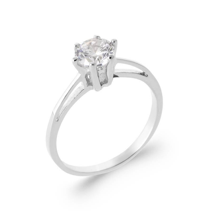 Bague Solitaire Cristal ZIRCONIUM Sertie Argent Massif 925 Millièmes