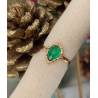 Bague Taille 50 Goutte D'eau Cristal Vert Émeraude Zirconium Plaqué or 18 Carats 750/000
