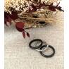 Bague Céramique Noire 3 Anneaux Argent Zirconium T50-52-54-56-58-60