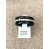 Bague Céramique Noire 3 Anneaux Argent Zirconium T50-52-54-56-58-60