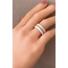 Bague Céramique Blanche 3 Anneaux Argent Zirconium T50-52-54-56-58-60