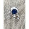 Boucles d'oreilles Puces 6MM Pierre Lapis Lazuli & Argent Massif Rhodié 925/1000