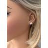 Boucles d'oreilles Puces Pierre de Lune 6MM & Argent Massif Rhodié 925/1000