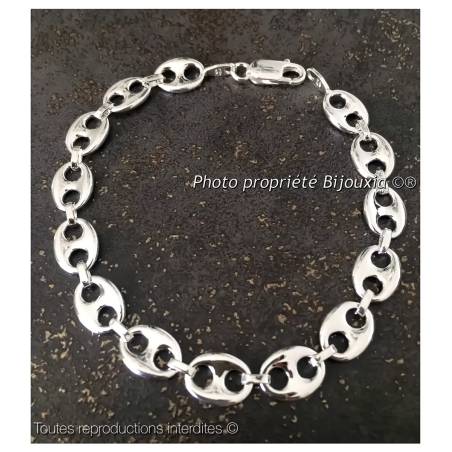 Bracelet Grain De Café 21CM X 8 MM Argent Massif 925/000 Bijoux Homme