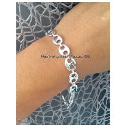 Bracelet Grain De Café 21CM X 8 MM Argent Massif 925/000 Bijoux Homme