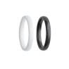 Lot de 2 Bagues Céramique Anneaux Lisses Blanc & Noir T50 à 60