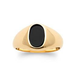 Bague Chevalière Onyx Plaqué Or 18 CARATS Tailles 48 à T70