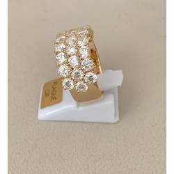 Bague Pavé Microserti Oxyde de Zirconium Plaqué Or 18 Carats 750/000 T50 à T60