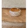 Bague Pavé Microserti Oxyde de Zirconium Plaqué Or 18 Carats 750/000 T50 à T60