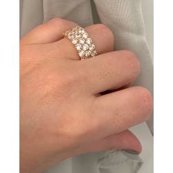 Bague Pavé Microserti Oxyde de Zirconium Plaqué Or 18 Carats 750/000 T50 à T60