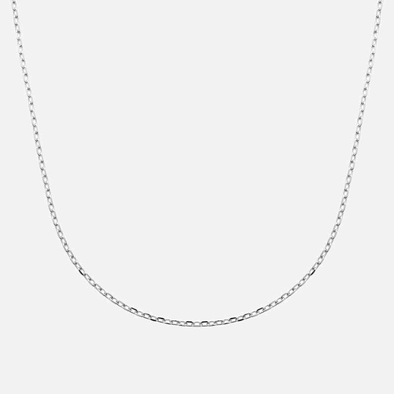 Chaîne 50cm Maille Forçat En Argent Massif 925/000 Rhodié Bijoux Mixte