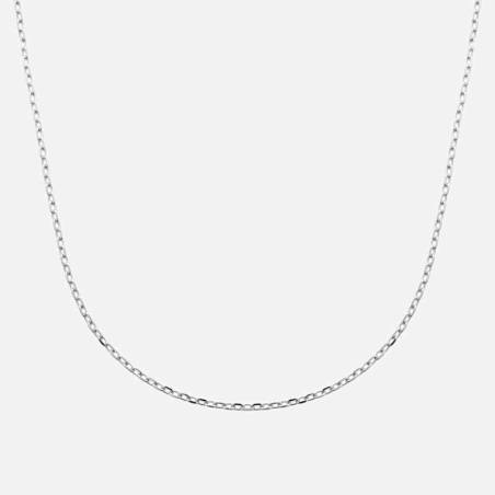 Chaîne 40cm Maille Forçat En Argent Massif 925/000 Rhodié Bijoux Mixte