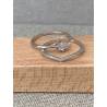 Bague Solitaire Double Anneaux effet 2 en 1 en Argent Massif 925/1000 T 50 à 60
