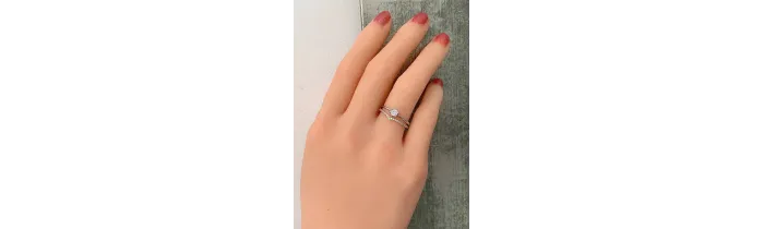 Bague Solitaire Double Anneaux effet 2 en 1 en Argent Massif 925/1000 T 50 à 60