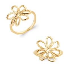 Bague fleur ajourée en...