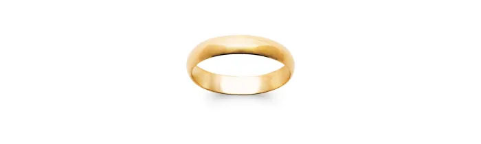 Bague Alliance Ronde Lisse Plaqué Or 18 Carats Bijoux Tailles 48 à 76