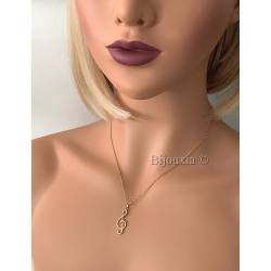 Pendentif Clé De Sol Plaqué or 18 CARATS 750/1000