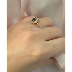 Bague Marquise Saphir Plaqué Or 18 Carats 750/000 Tailles CHOIX