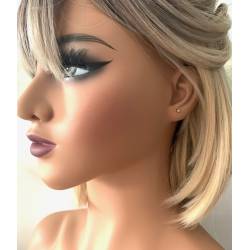 Boucles D'oreilles Petites Boules 3MM Plaqué Or 18 carats 750/000