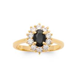 Bague Marquise Saphir Plaqué Or 18 Carats 750/000 Tailles CHOIX