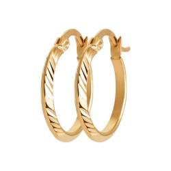 Boucles D'oreilles Créoles 2,5 cm Plaqué Or 18 Carats 750/000