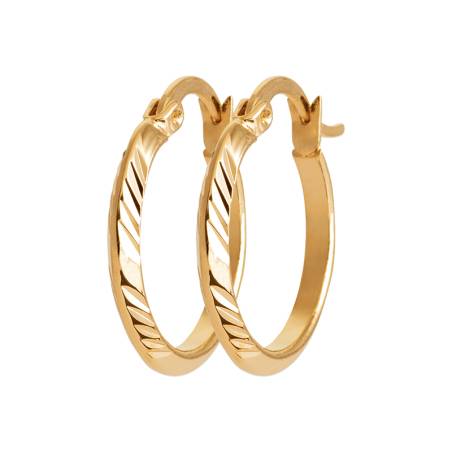 Boucles D'oreilles Créoles 2 cm Plaqué Or 18 Carats