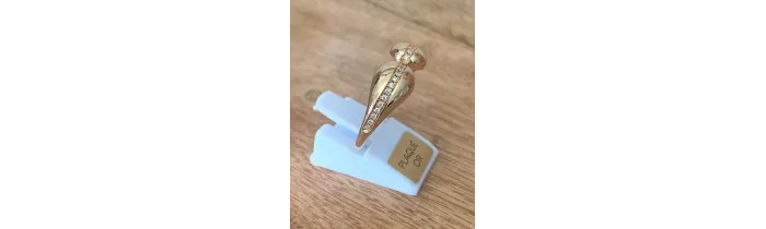 Bague ouverte goutte d'eau empierrée zirconium en plaqué or 18 carats T50 à 60