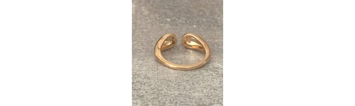Bague ouverte goutte d'eau empierrée zirconium en plaqué or 18 carats T50 à 60