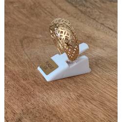 Bague jonc bombée ajourée dentelée en plaqué or 18 carats 750/000 T50 à 60