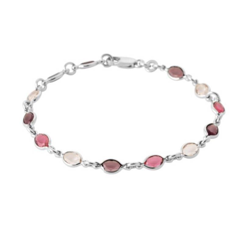 Bracelet cristal de Swarovski couleur dégradé rose violet argent 925/000 rhodié