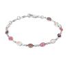 Bracelet cristal de Swarovski couleur dégradé rose violet argent 925/000 rhodié