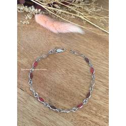 Bracelet cristal de Swarovski couleur dégradé rose violet argent 925/000 rhodié