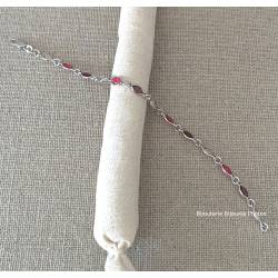 Bracelet cristal de Swarovski couleur dégradé rose violet argent 925/000 rhodié