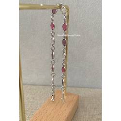 Bracelet cristal de Swarovski couleur dégradé rose violet argent 925/000 rhodié